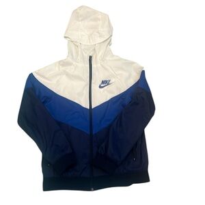 Nike NSW Wind-runner Hooded Jacket Navy/Blue-White New Kids Size large